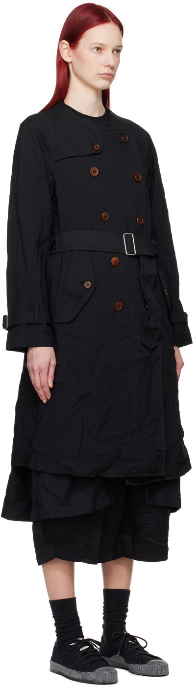 Black Comme des Garçons Black Double-Breasted Trench Coat