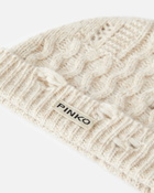 Pinko Mixed Stitch Wool Blend Beanie Grey Dove
