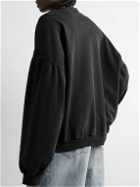 Balenciaga - Pierced Embellished Distressed Cotton-Jersey Sweatshirt - Black