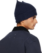 Acne Studios Navy Logo Square Beanie
