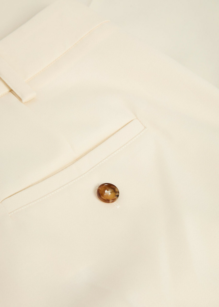 LA Double J Loose Pleated Wide-leg Wool Trousers Ivory