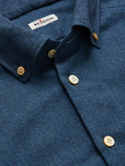 Kiton - Button-Down Collar Brushed-Cotton Shirt - Blue