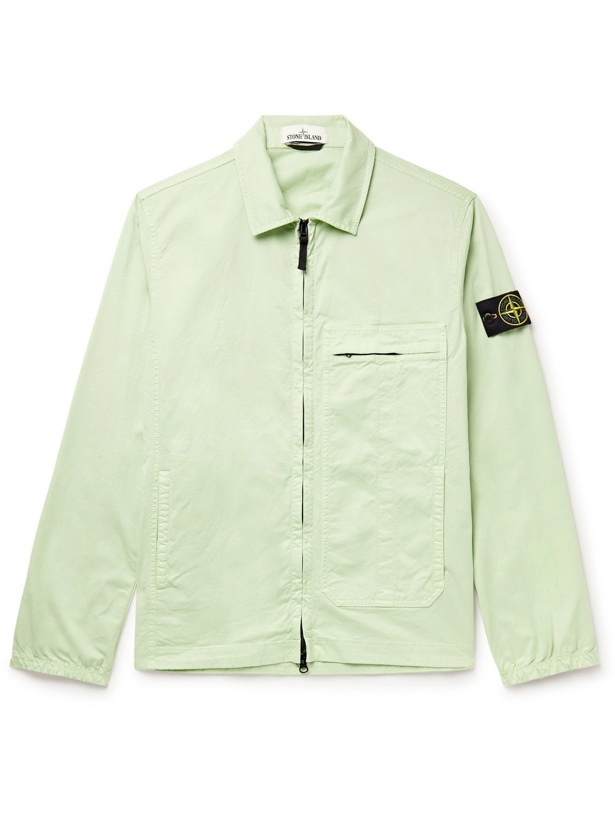 Photo: Stone Island - Logo-Appliquéd Cotton-Blend Twill Jacket - Green
