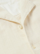 Officine Générale - Eren Camp-Collar Textured-Cotton Shirt - Neutrals