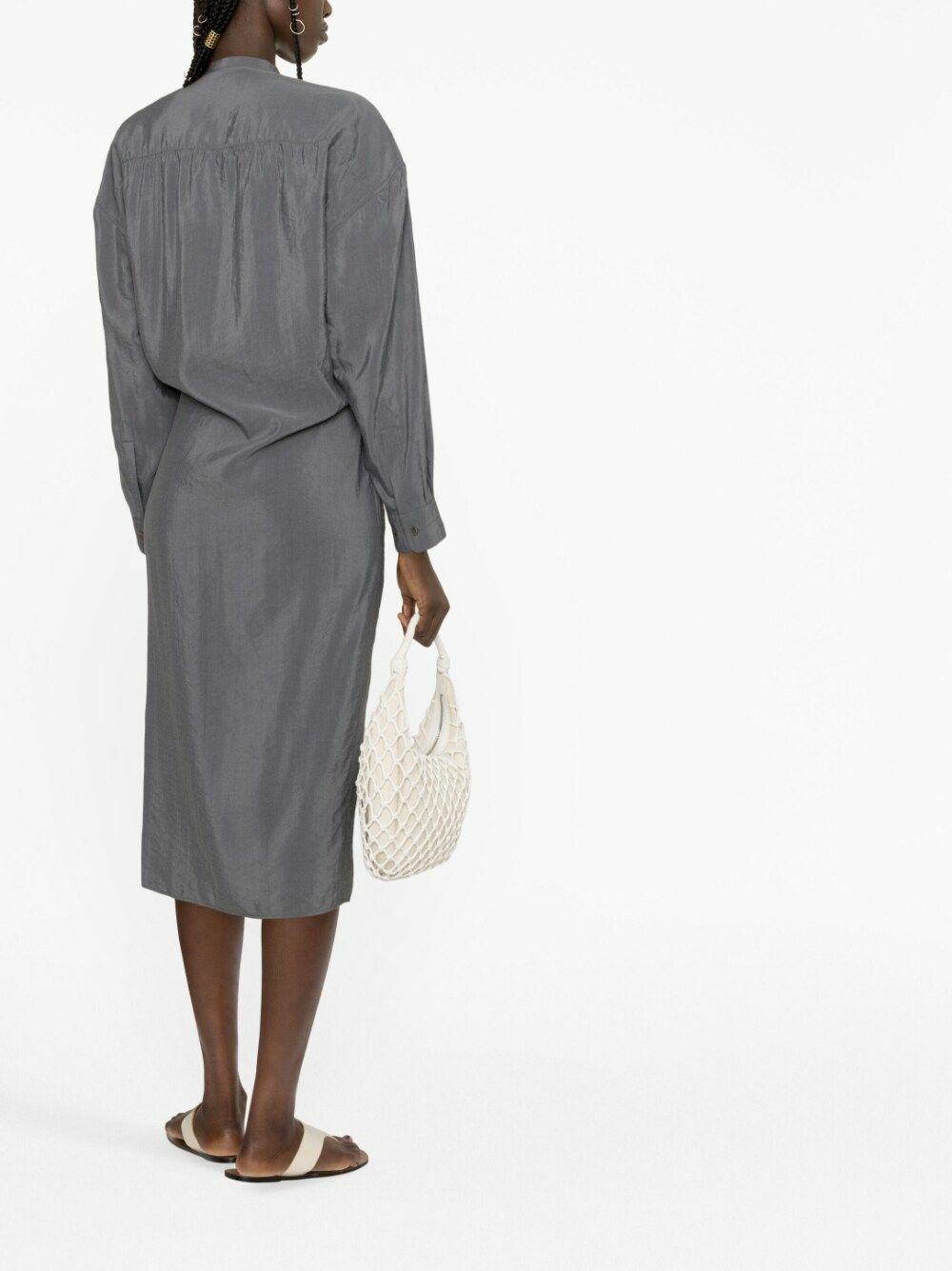 LEMAIRE Grey Wrap-Effect Shirt Dress Lemaire