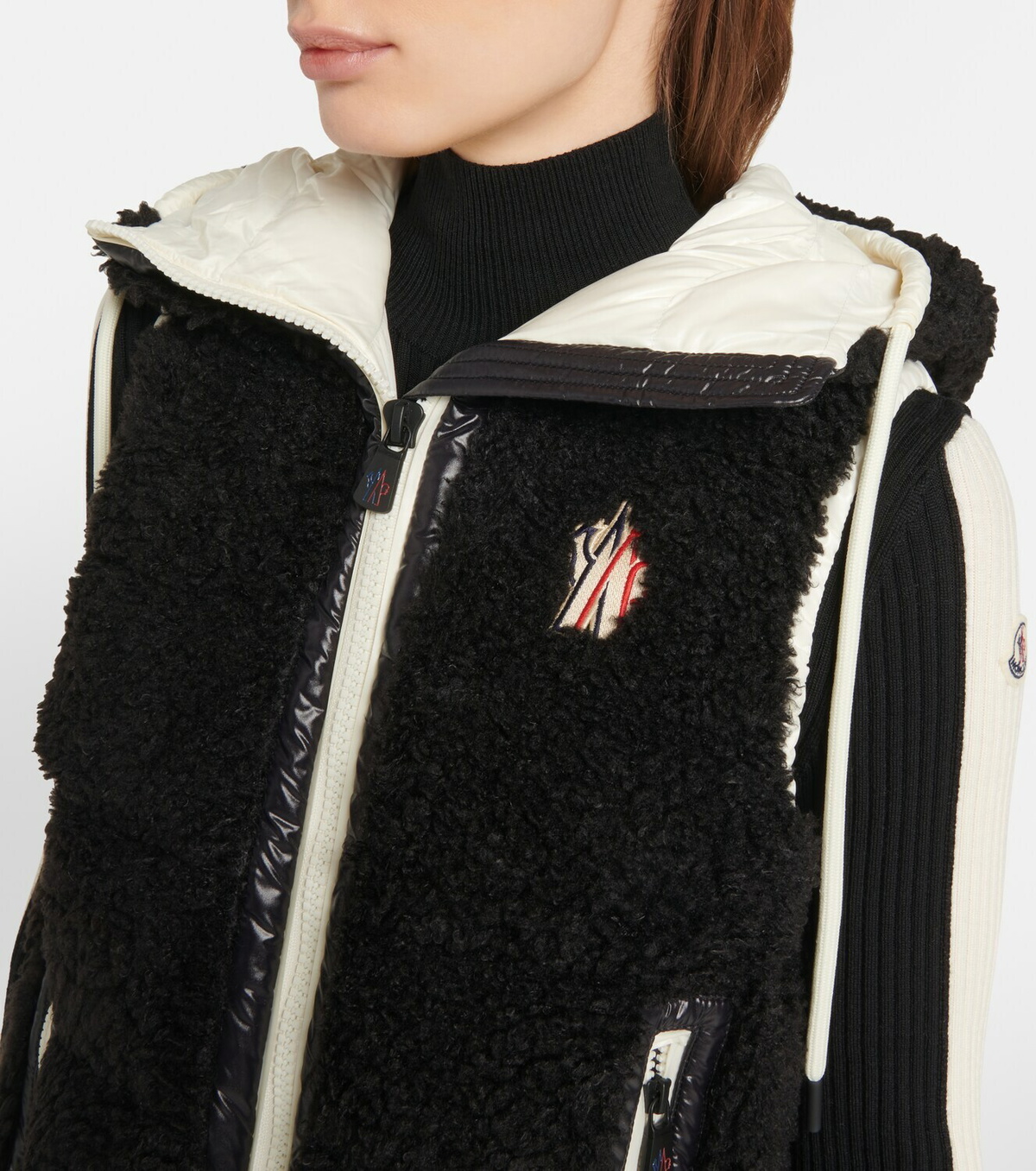 Moncler Grenoble - Logo teddy fleece down vest Moncler Grenoble
