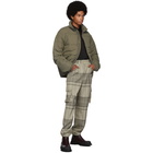 Feng Chen Wang Beige Check Straight Cargo Pants