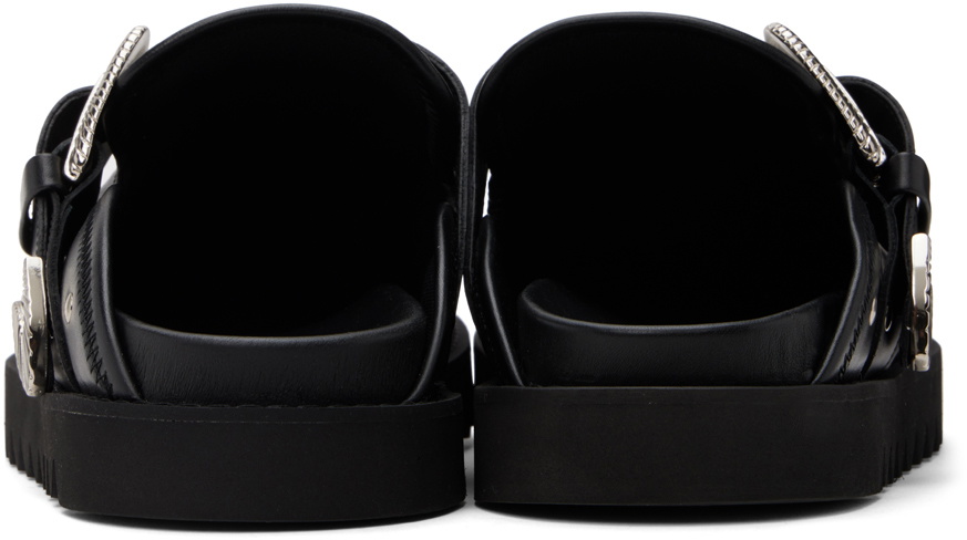 Toga Virilis Black Eyelet Metal Sabot Loafers Toga Virilis