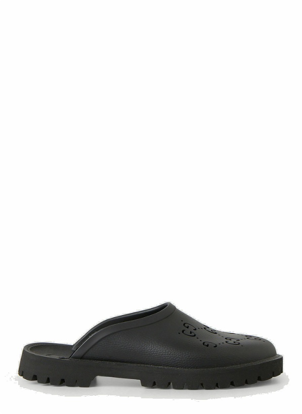 Photo: Perforated G Slip Ons in Black