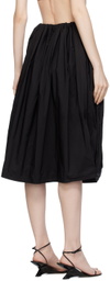 BEVZA Black Balloon Midi Skirt