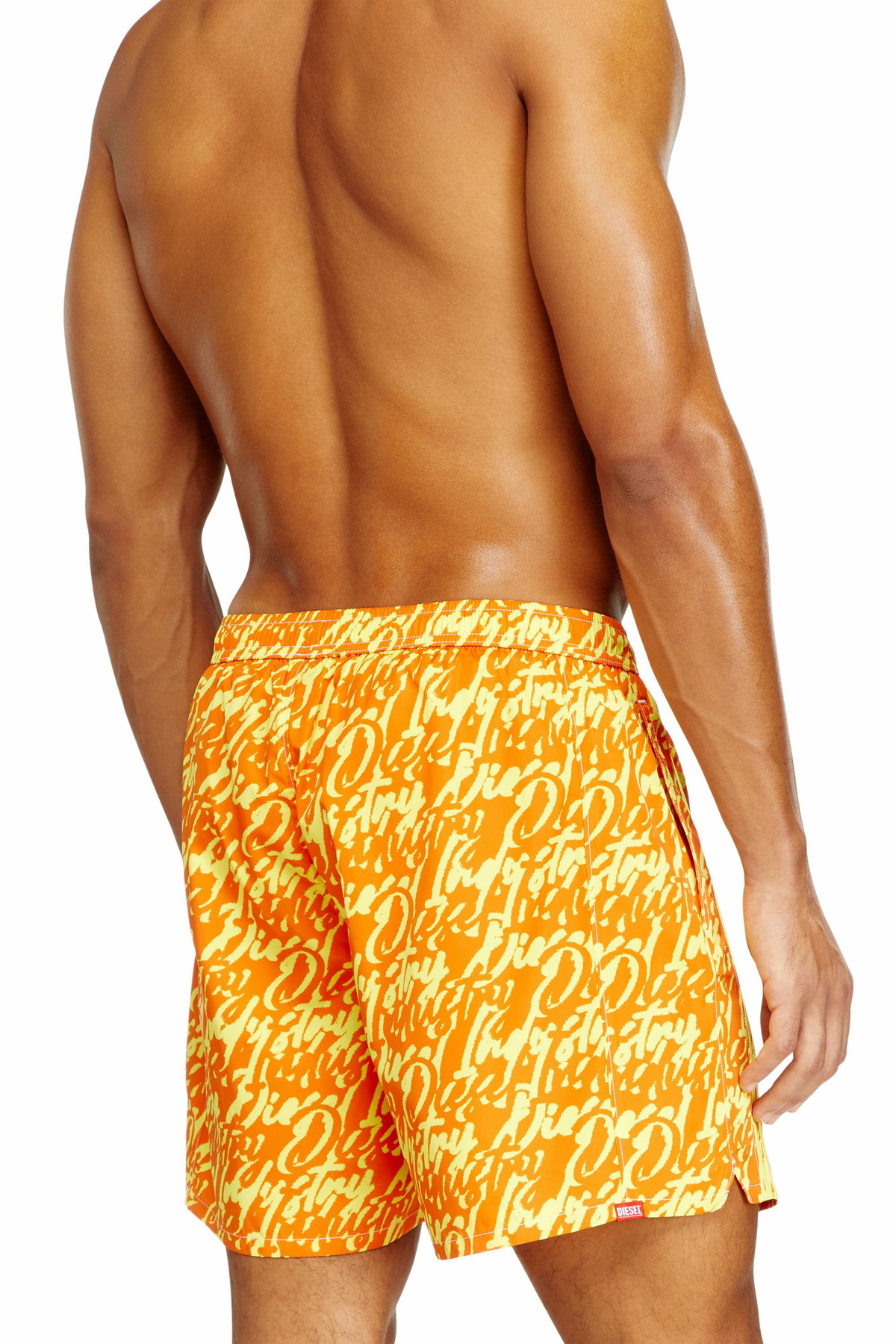 Diesel Swim shorts with all-over logo print - Swim shorts Mens in Yellow