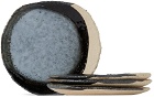 JAR CERAMISTES Blue & Black Mini Wabi Plate Set