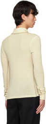 Maiden Name Beige Jess Long Sleeve Polo