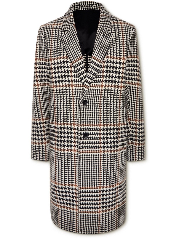 Photo: Mr P. - Prince of Wales Checked Wool Overcoat - Black