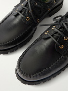 VINNY's - Aztec Leather Boat Shoes - Black