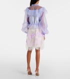 Susan Fang Ruffled puff-sleeve organza top