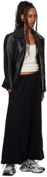 LU'U DAN Black Slim-Fit Creep Leather Jacket