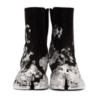 Maison Margiela Black and Silver Tabi Boots