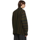 Homme Plisse Issey Miyake Brown and Black Stripe Long Sleeve Shirt