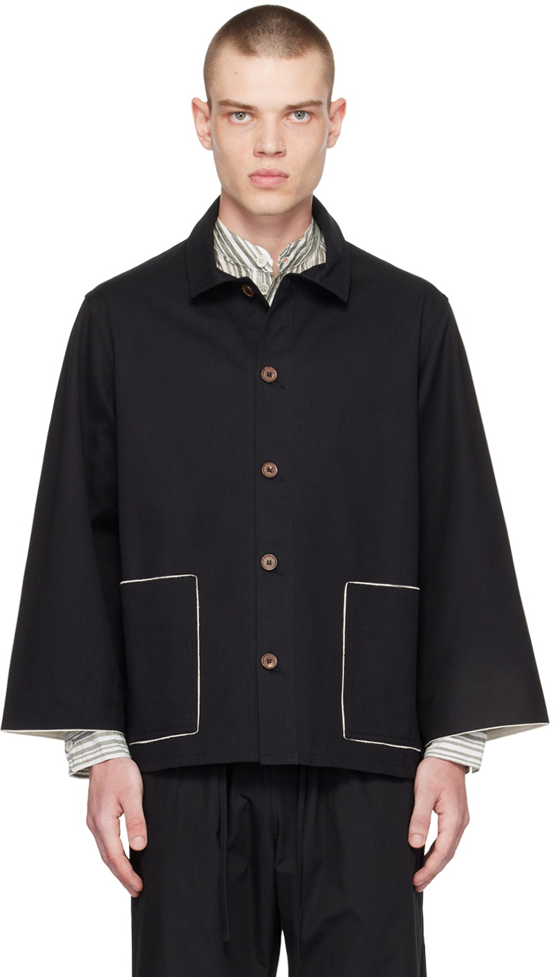 XENIA TELUNTS Black Spread Collar Jacket