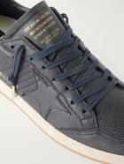 Golden Goose - Ball Star Distressed Leather Sneakers - Blue