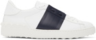 Valentino Garavani White & Navy Open Sneakers