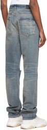 AMIRI Blue Straight Fit Slit Jeans