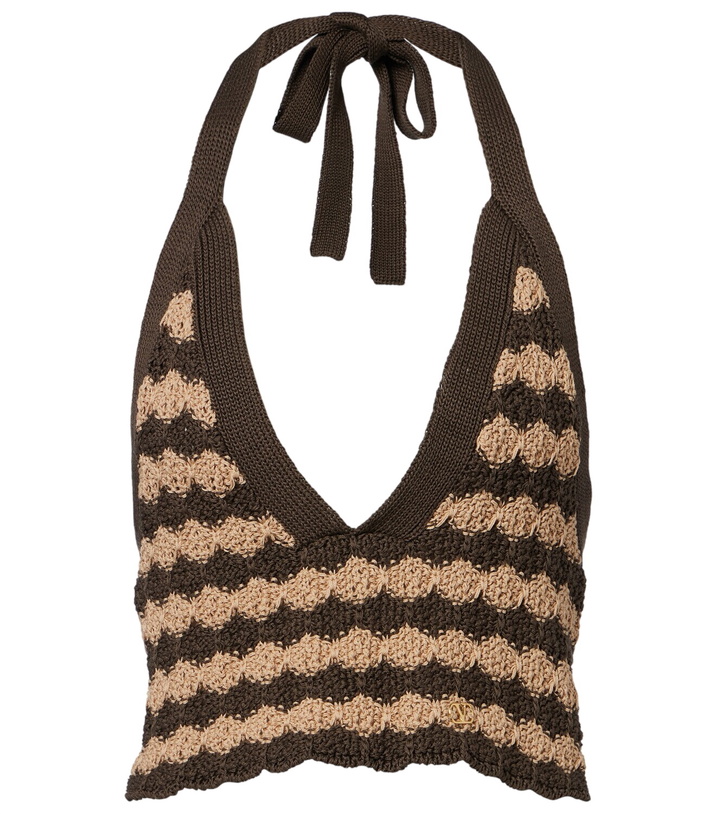 Photo: Valentino Striped knitted cotton crop top
