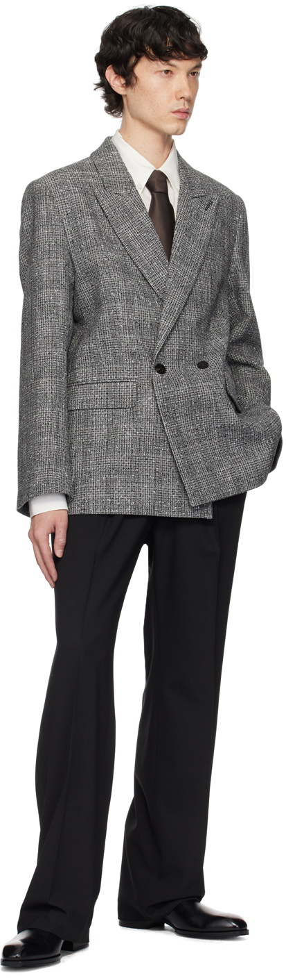 Ernest W. Baker Gray Check Double Breasted Blazer
