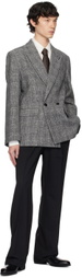 Ernest W. Baker Gray Check Double Breasted Blazer