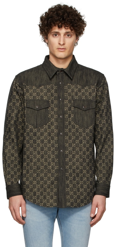 Photo: Gucci Black GG Denim Shirt