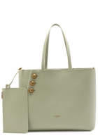 Balmain Emblème Leather Tote bag - Olive - One Size