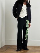 KAPITAL - N.TRY Straight-Leg Printed Cotton-Jersey Sweatpants - Black