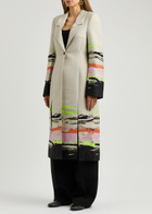 Stine Goya Aneta Metallic-jacquard Twill Coat Grey