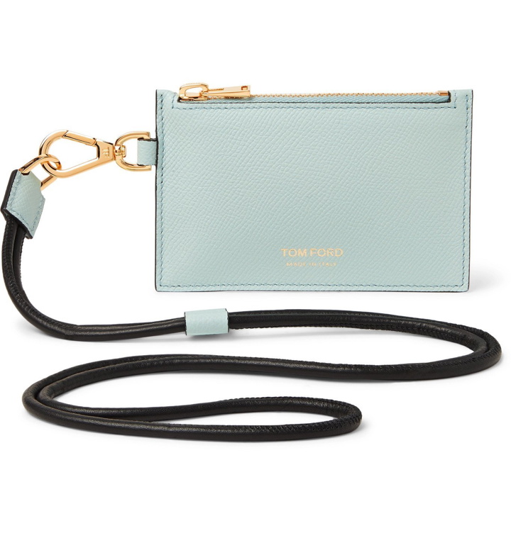 Photo: TOM FORD - Full-Grain Leather Cardholder with Lanyard - Blue