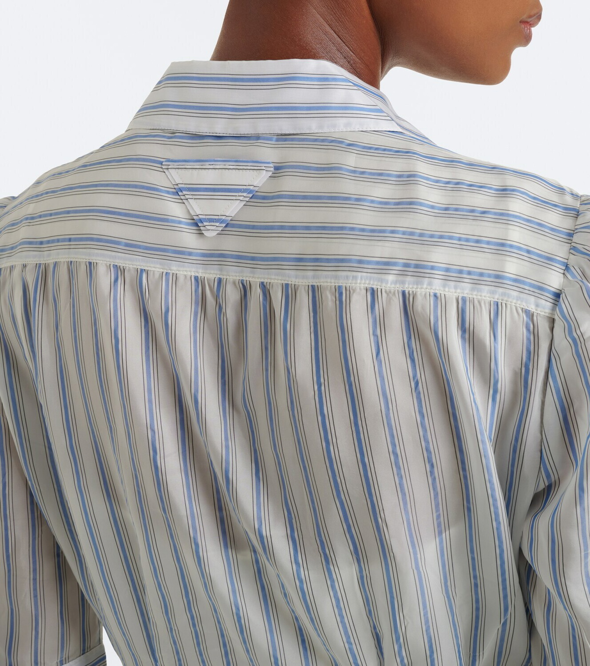 Prada Striped bow-detail shirt