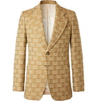 Gucci - Logo-Jacquard Virgin Wool Blazer - Brown