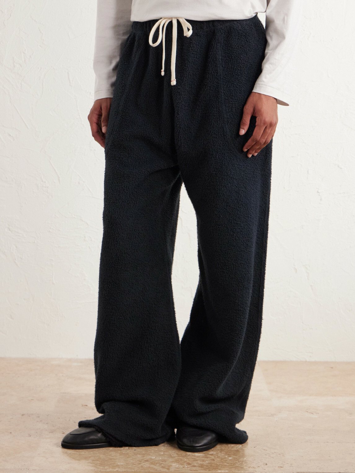 Les Tien - Straight-Leg Cotton-Fleece Sweatpants - Black