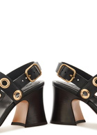 Chloe Janis 80 Eyelet-embellished Leather Sandals Black