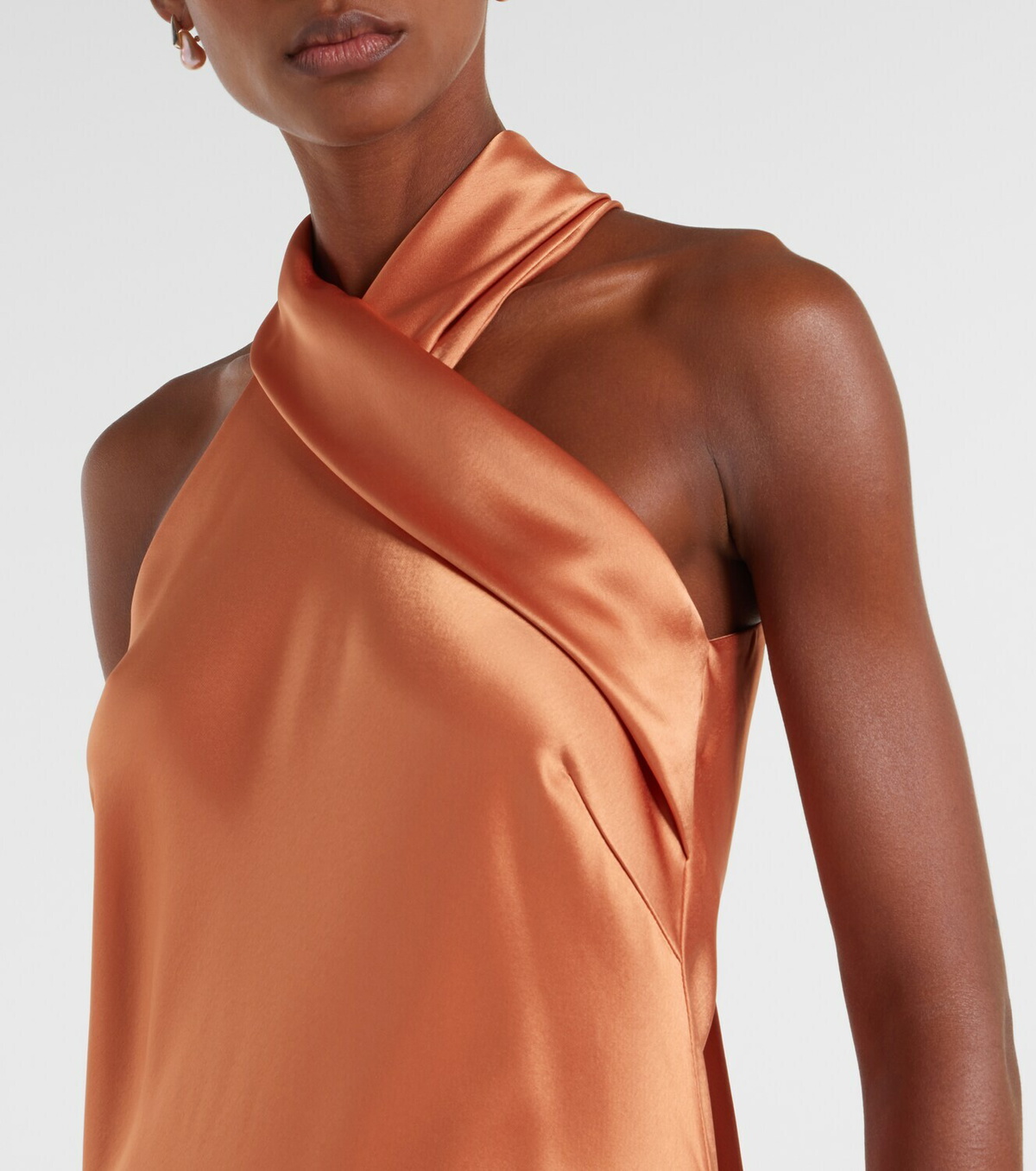 Galvan Pandora halterneck satin gown