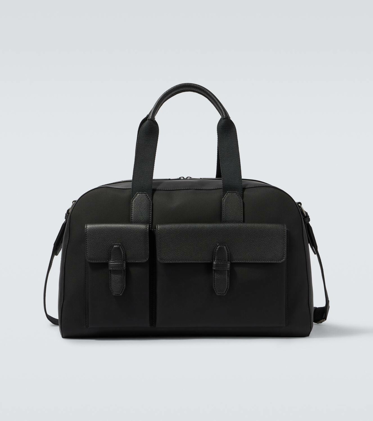 Brioni Leather-trimmed duffel bag