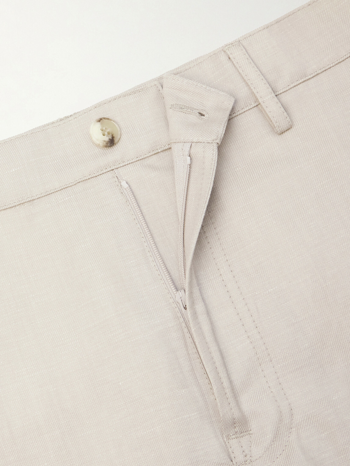 Canali - Straight-Leg Wool and Linen-Blend Twill Suit Trousers - Neutrals