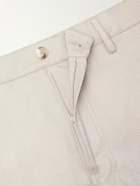 Canali - Straight-Leg Wool and Linen-Blend Twill Suit Trousers - Neutrals