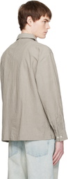 COOR Khaki Stripe Cotton Lounge Shirt