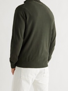 THOM SWEENEY - Slim-Fit Cotton-Piqué Cardigan - Green