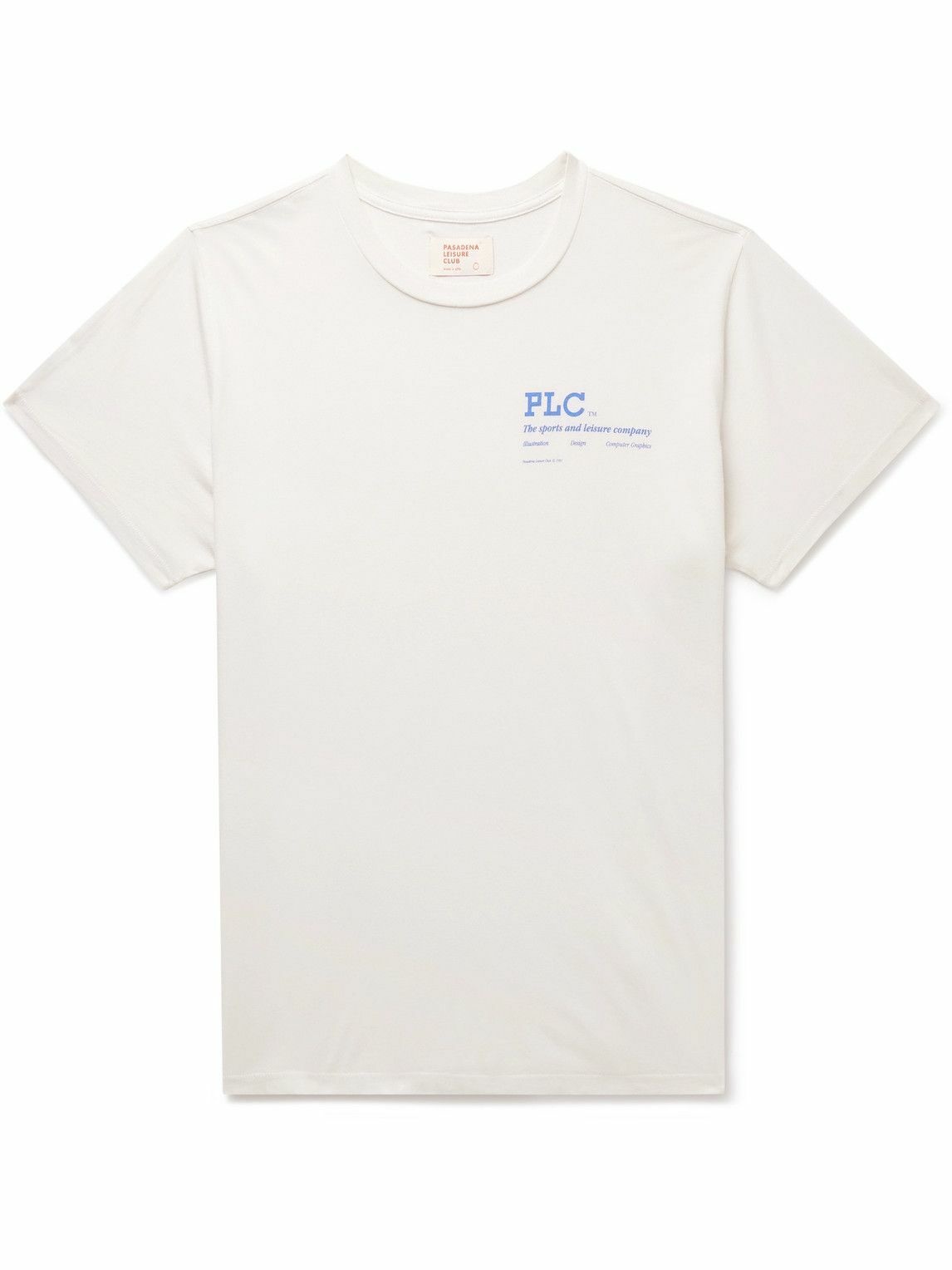 Photo: Pasadena Leisure Club - Company Logo-Print Garment-Dyed Combed Cotton-Jersey T-Shirt - White