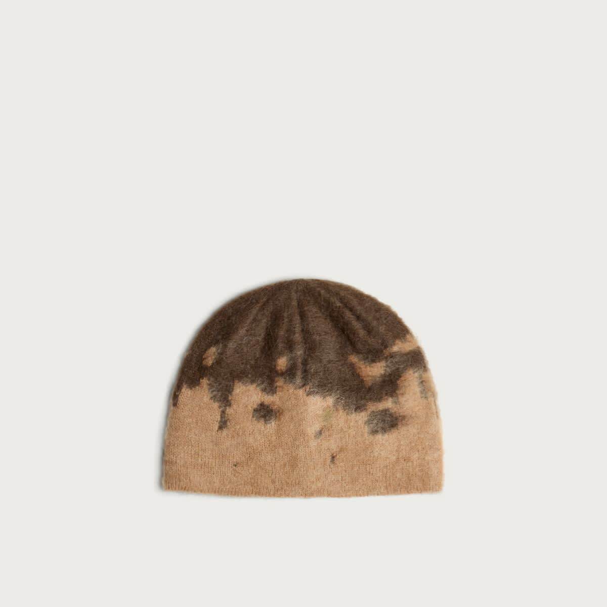 Gramicci Mohair Splatter Beanie in Taupe Splatter