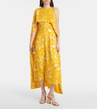 Markarian Caped silk-blend midi dress