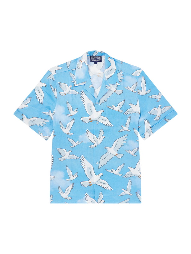 Photo: Vilebrequin - 3.Paradis Chelly Printed Camp-Collar Linen Shirt - Blue