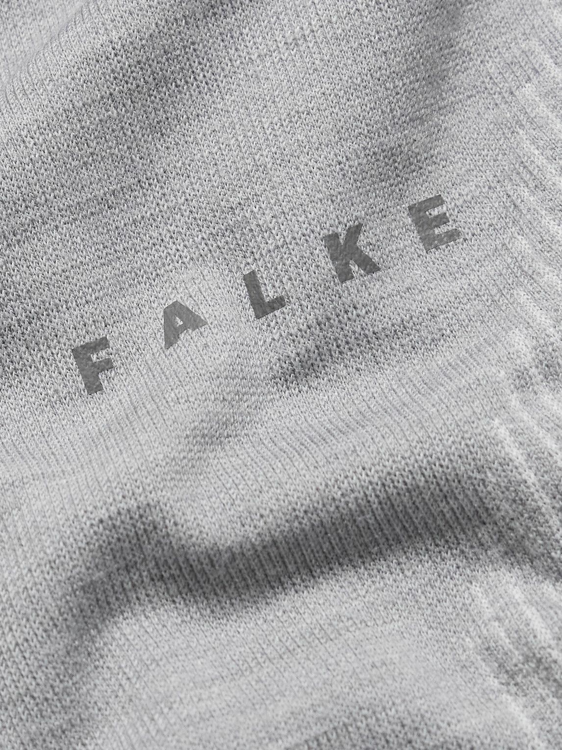 Falke - Printed Virgin Wool-Blend Ski Base Layer - Gray